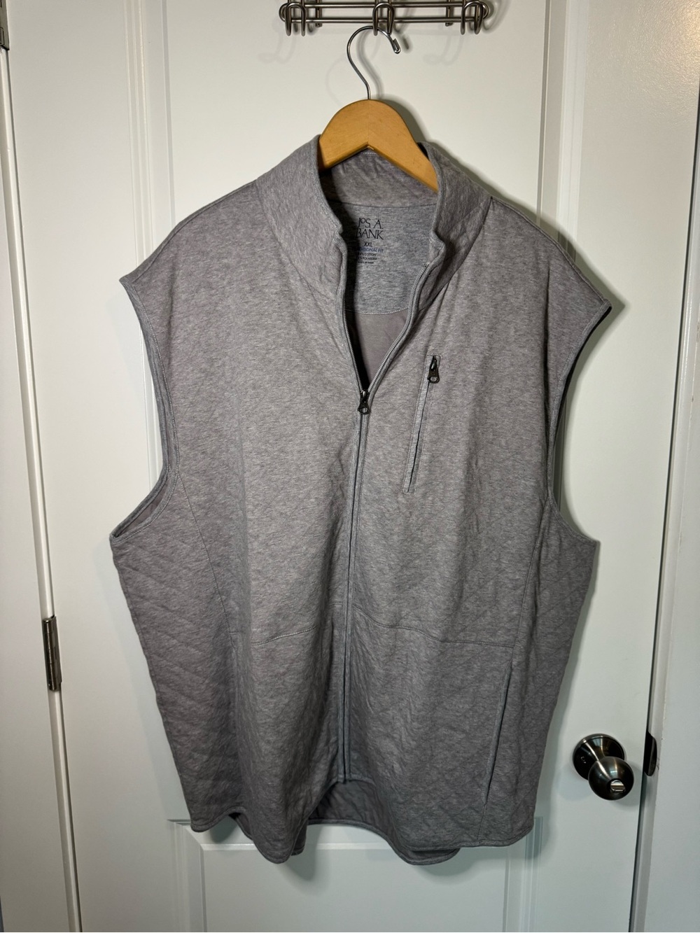 Jos. A. Bank Light Gray Sleeveless Zip Vest